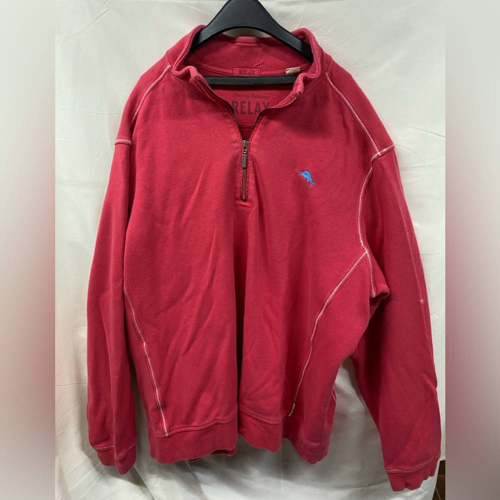 Tommy Bahama Men's Relax 1/4 Zip Pullover Red Size XXL worn only a few times